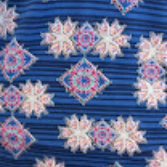 LuLaRoe Nicole Dress - Geometric Symbols on Stripes, Size M - Picture 2 of 4